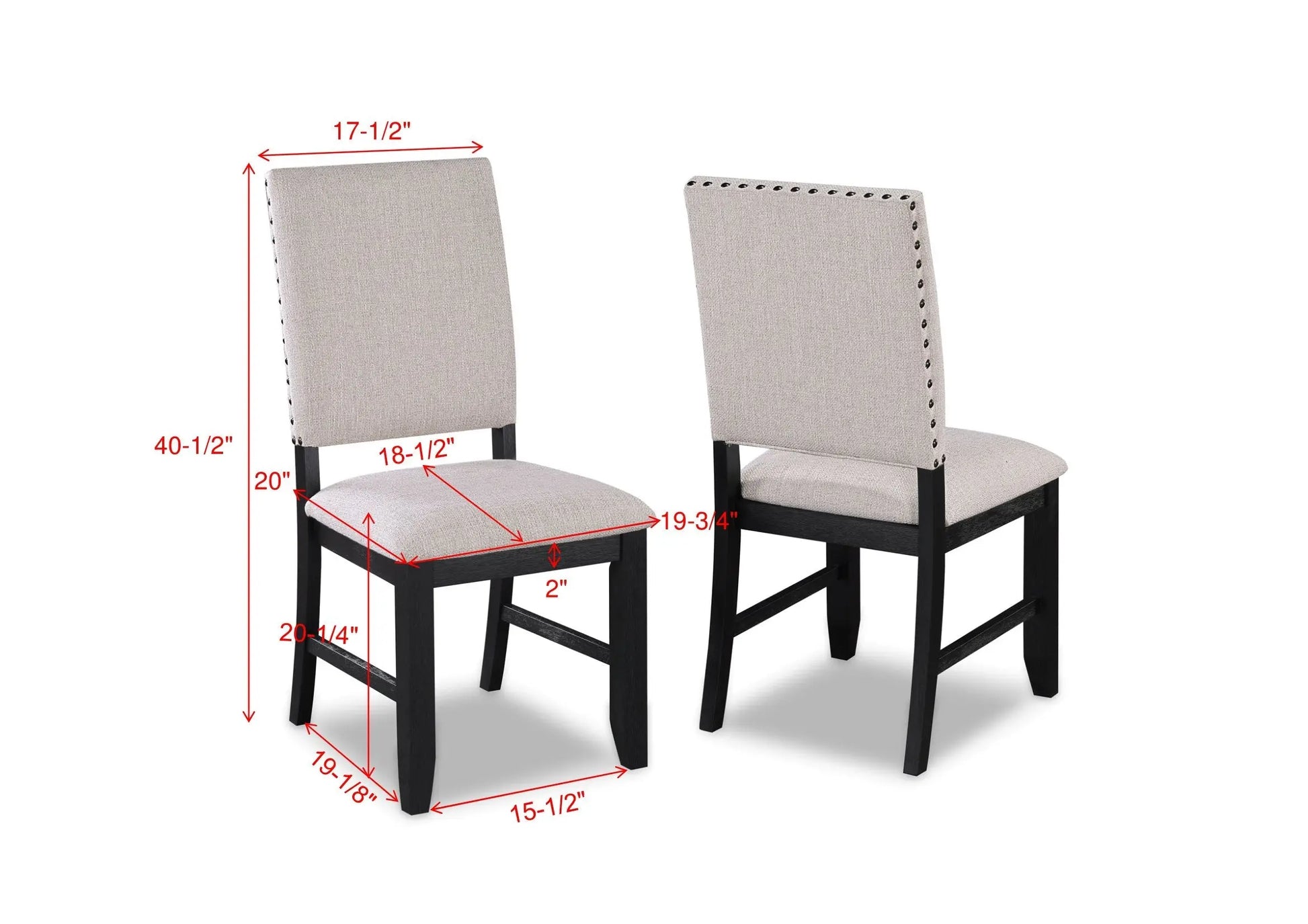 Regent Charcoal Black Dining Chair, Set of 2 Crown Mark