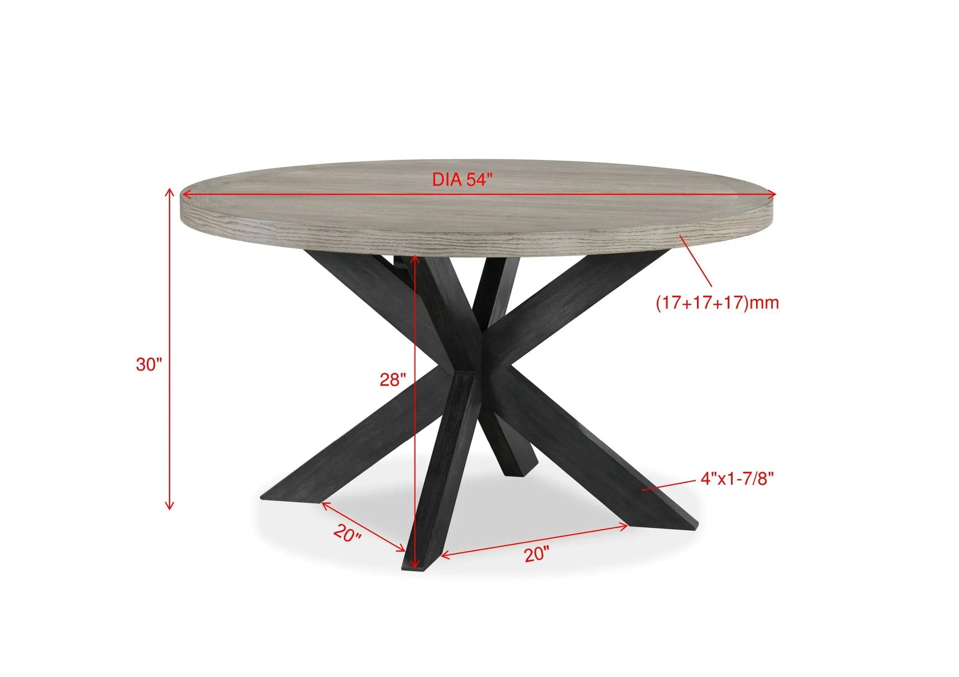 Stevens Charcoal Black/Light Brown Dining Table Crown Mark