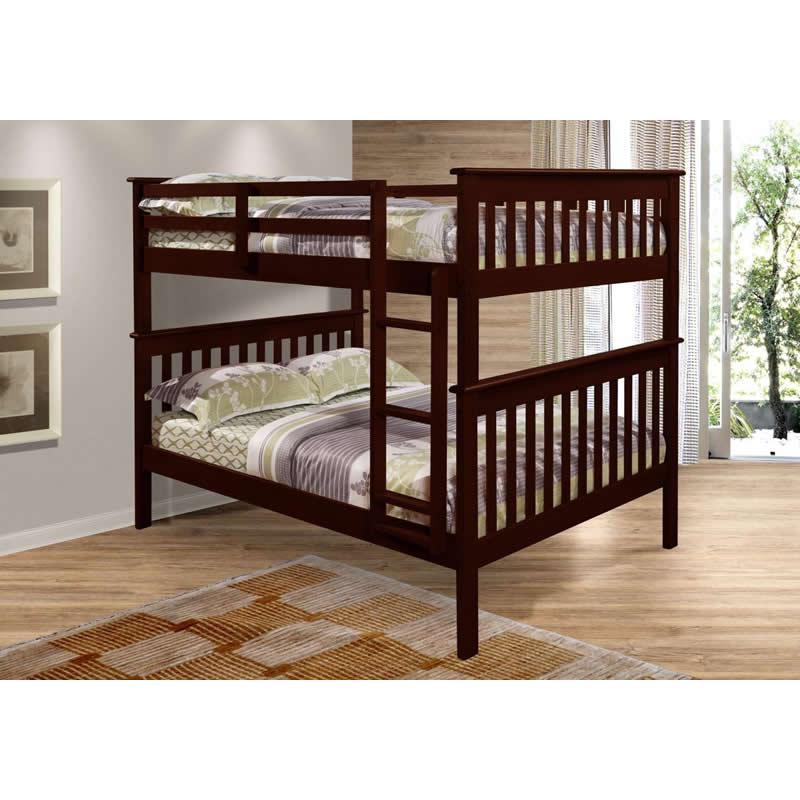 Donco Trading Company Kids Beds Bunk Bed 123-3CP - Full over Full Mission Bunkbed Donco Trading Company