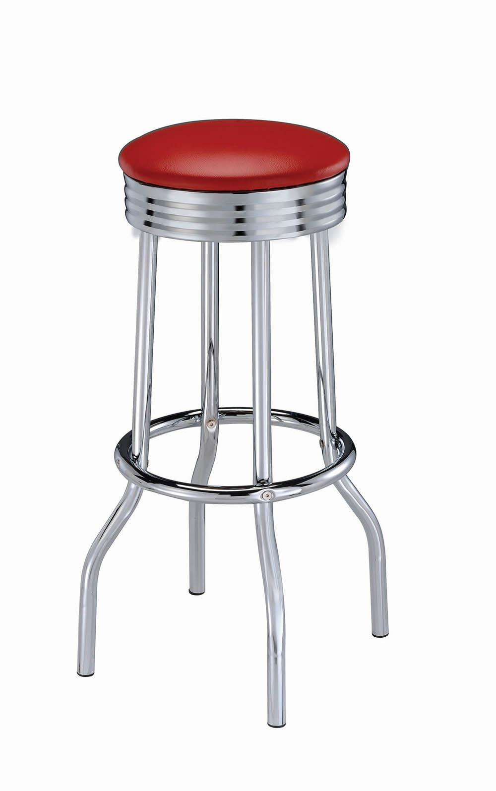 Cleveland Contemporary Red Bar-Height Stool Coaster Z2 Premium