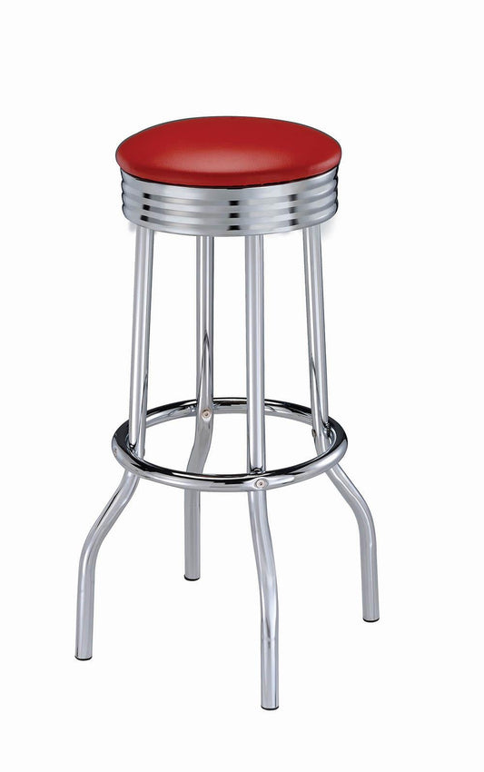 Cleveland Contemporary Red Bar-Height Stool Coaster Z2 Premium