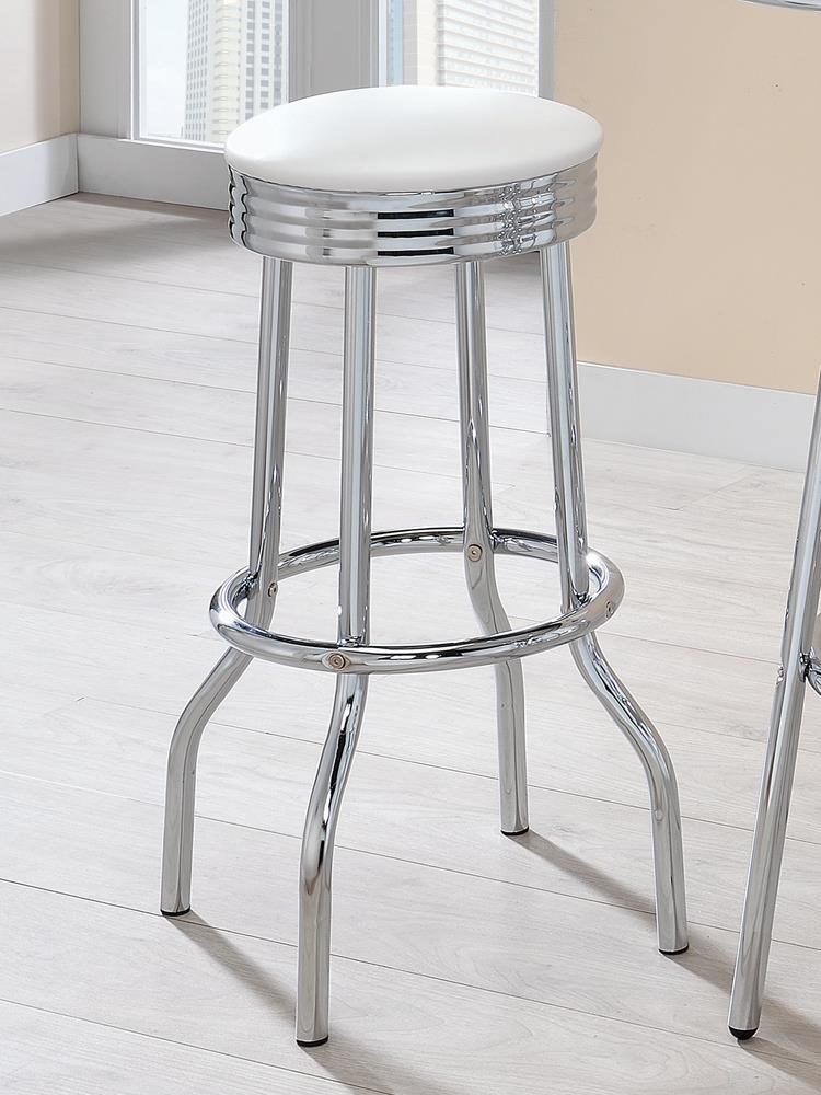 Cleveland Contemporary White Bar-Height Stool Coaster Z2 Premium