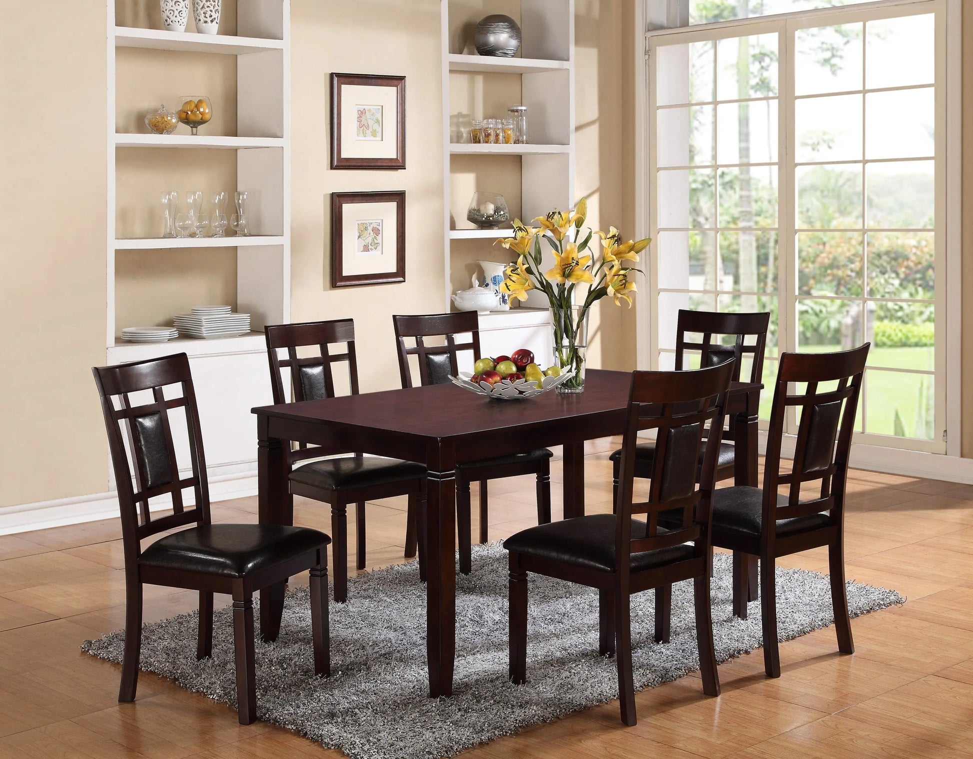 Paige Brown 7-Piece Dining Set Crown Mark