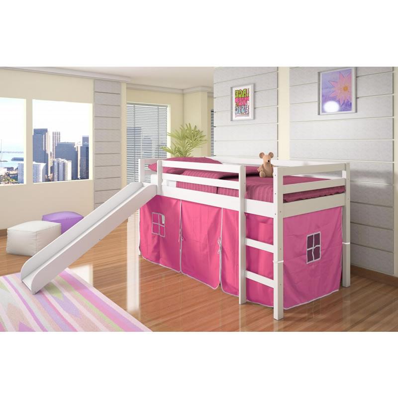 Donco Trading Company Kids Beds Loft Bed 750TW Twin Tent Loft Bed W/Slide (P) Donco Trading Company