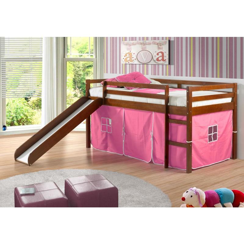 Donco Trading Company Kids Beds Loft Bed 750TE Twin Tent Loft Bed W/Slide (P) Donco Trading Company