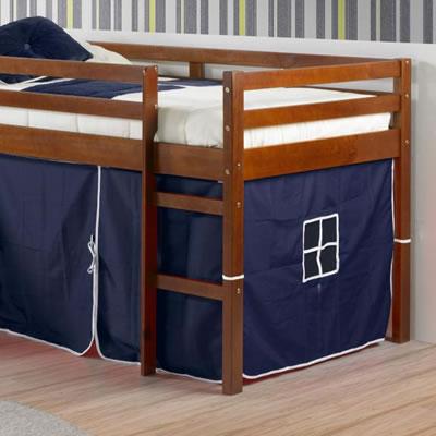 Donco Trading Company Kids Beds Loft Bed 750TE Twin Tent Loft Bed W/Slide (Bl) Donco Trading Company