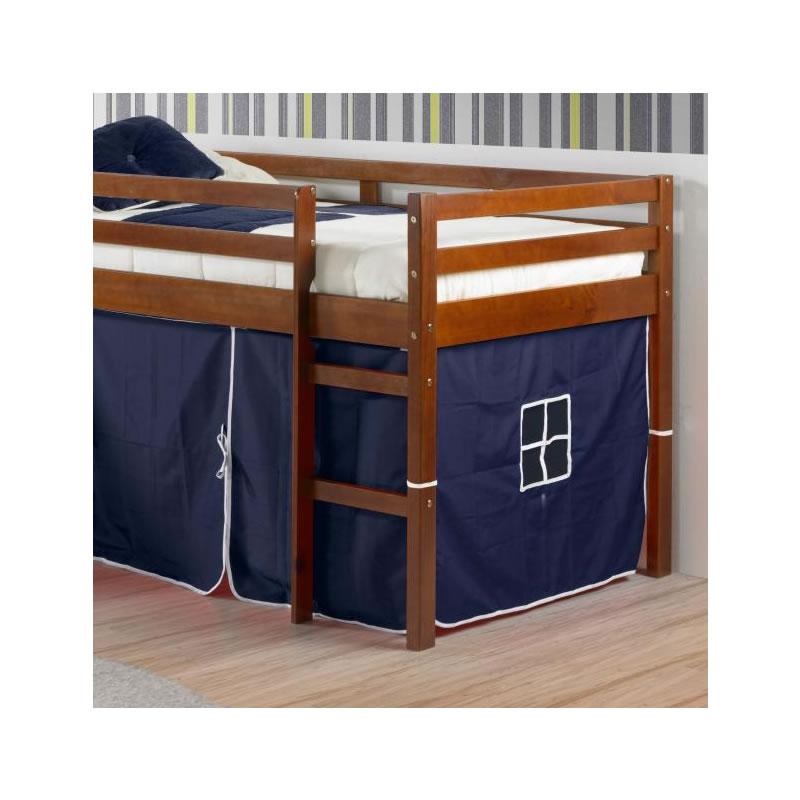 Donco Trading Company Kids Beds Loft Bed 750TE Twin Tent Loft Bed W/Slide (Bl) Donco Trading Company