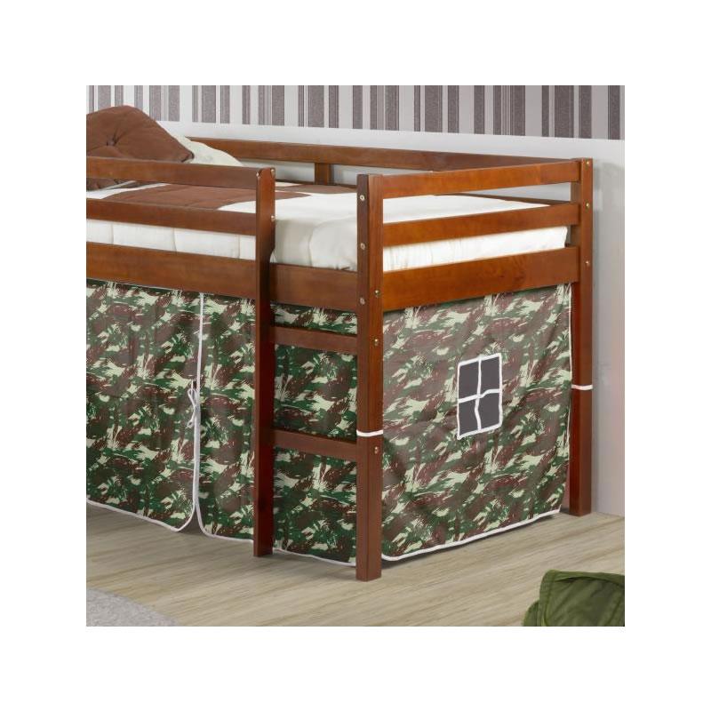 Donco Trading Company Kids Beds Loft Bed 750TE Twin Tent Loft Bed W/Slide Camo Donco Trading Company