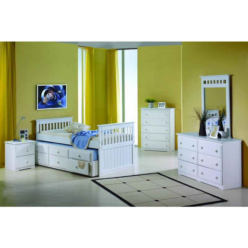 Donco Trading Company Kids Beds Trundle Bed 103TW Twin Mission Captains Bed (W) Donco Trading Company