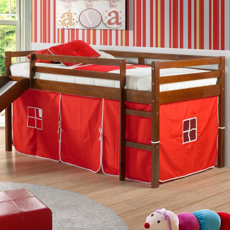 Donco Trading Company Kids Beds Loft Bed 750TE Twin Tent Loft Bed W/Slide (R) Donco Trading Company