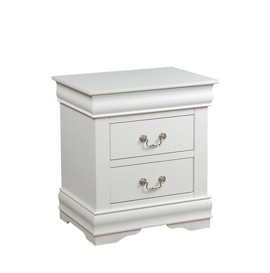 Louis Philippe White Nightstand ACME East