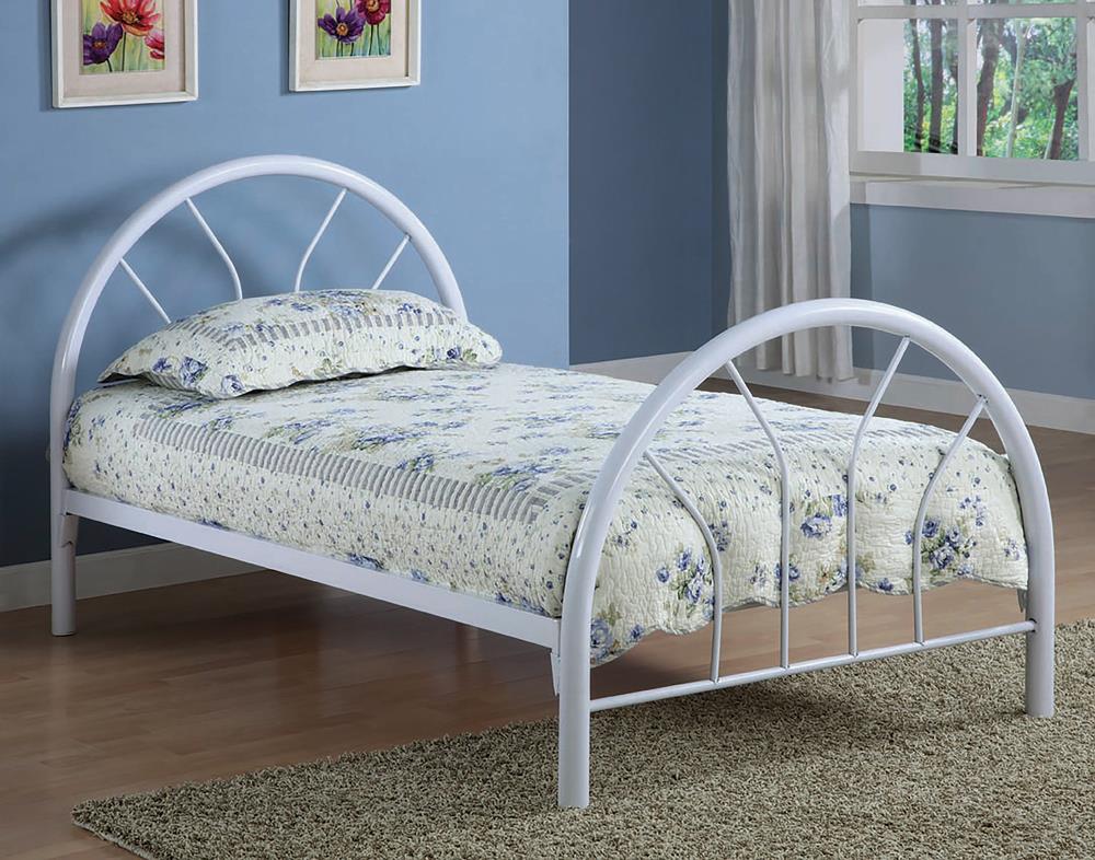 Transitional White Twin Bed Coaster Z2 Premium