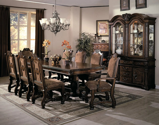 Neo Renaissance Brown Formal Extendable Dining Set Crown Mark