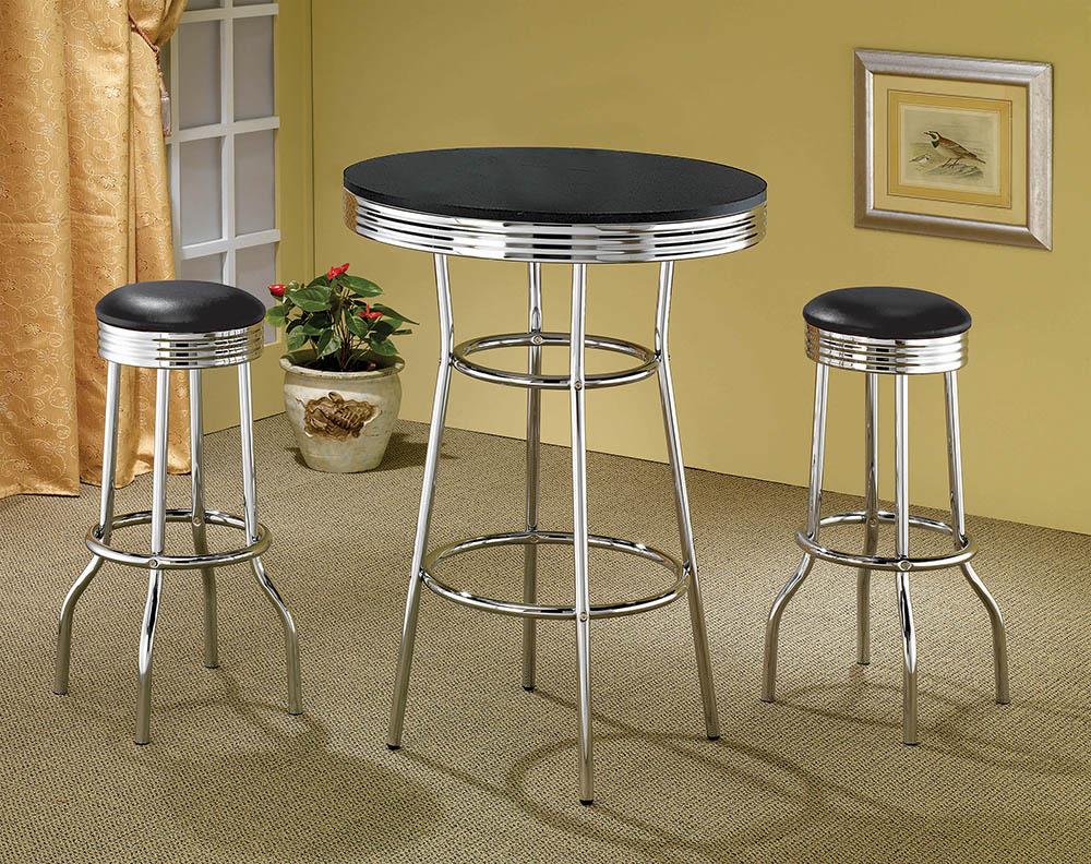 G2405 Contemporary Black Bar-Height Table Coaster Z2 Premium