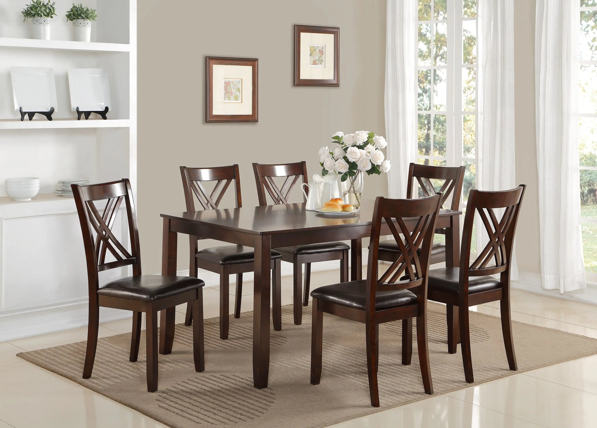 Eloise Brown 7-Piece Dining Set Crown Mark