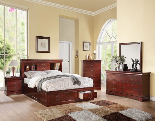 Louis Philippe III Cherry Eastern King Bed ACME East