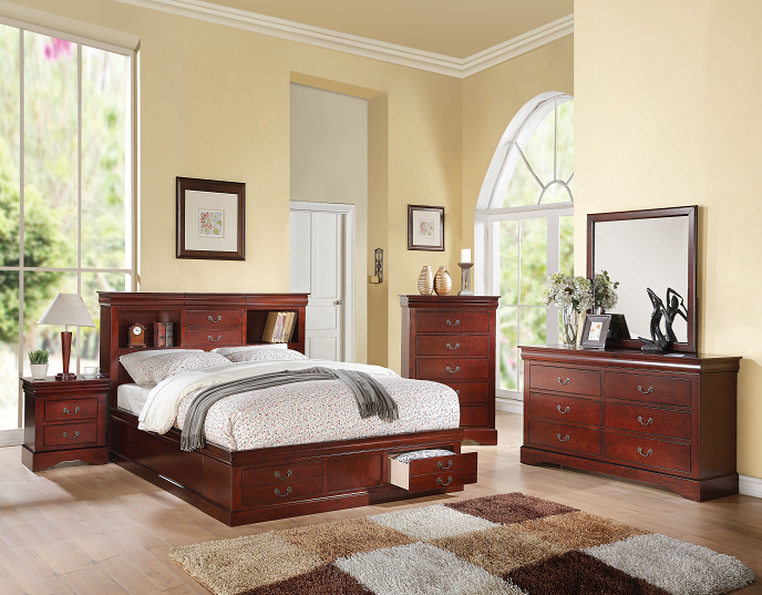 Louis Philippe III Cherry Queen Bed ACME East