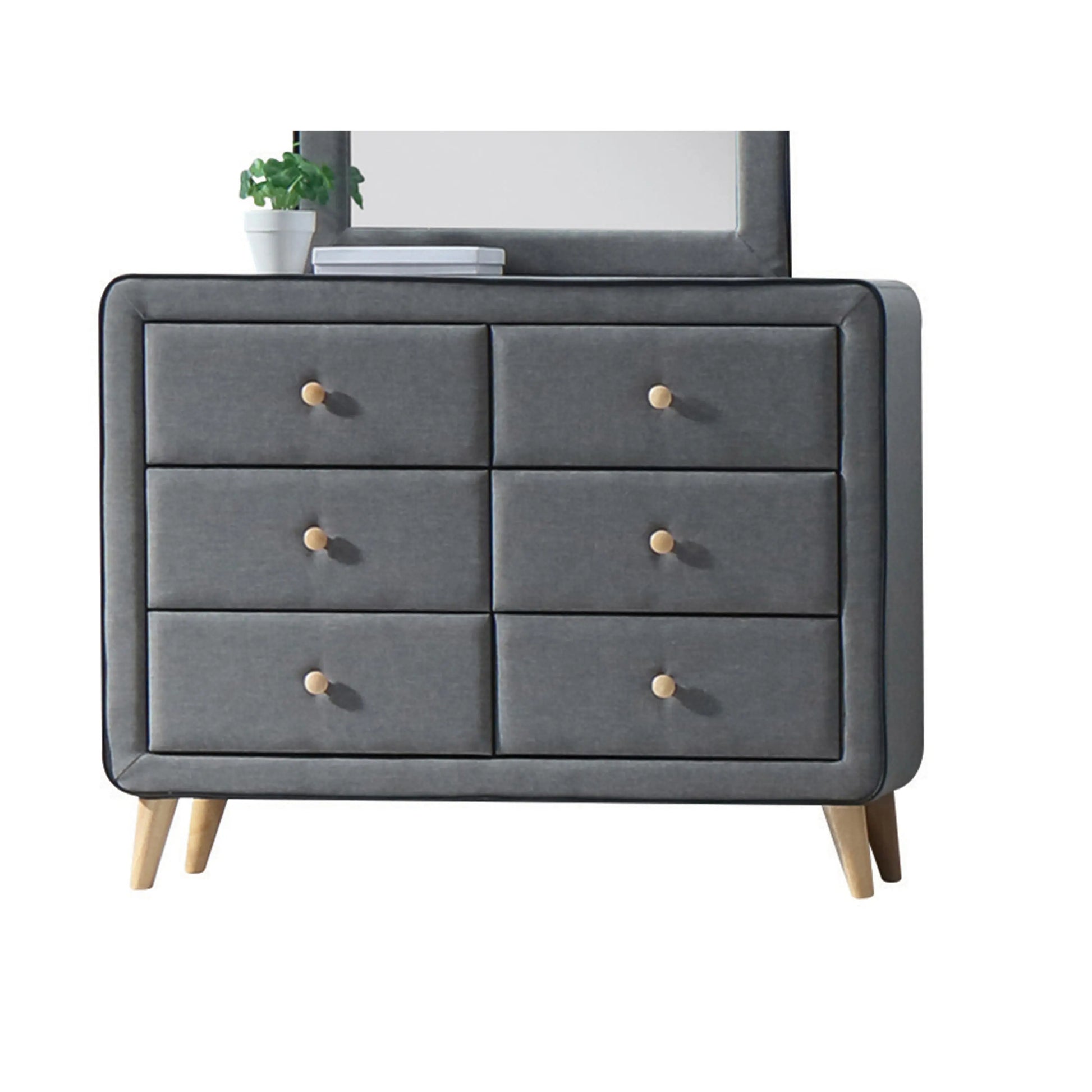 Valda Light Gray Fabric Dresser ACME East