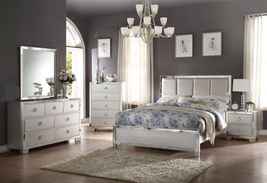 Voeville II Platinum PU & Platinum Eastern King Bed ACME East