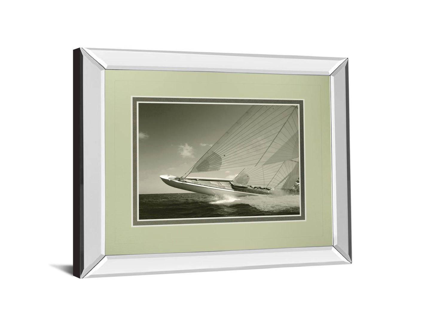 Sea Spray Il By Michael Kahn - Mirror Framed Print Wall Art - Black Classy Art