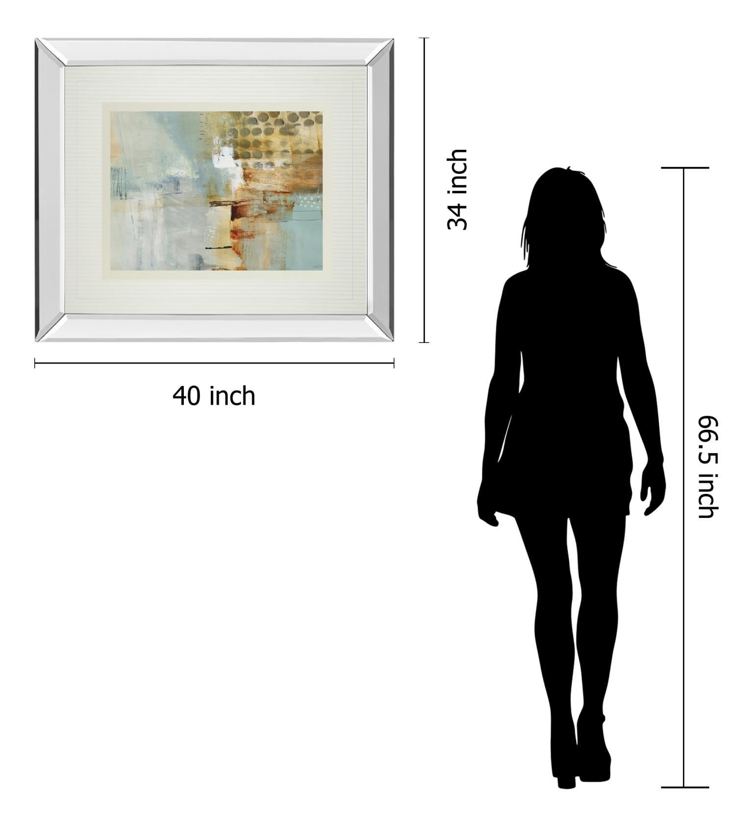 A Million Times Apart By Natasha Barnes - Mirror Framed Print Wall Art - Blue Classy Art