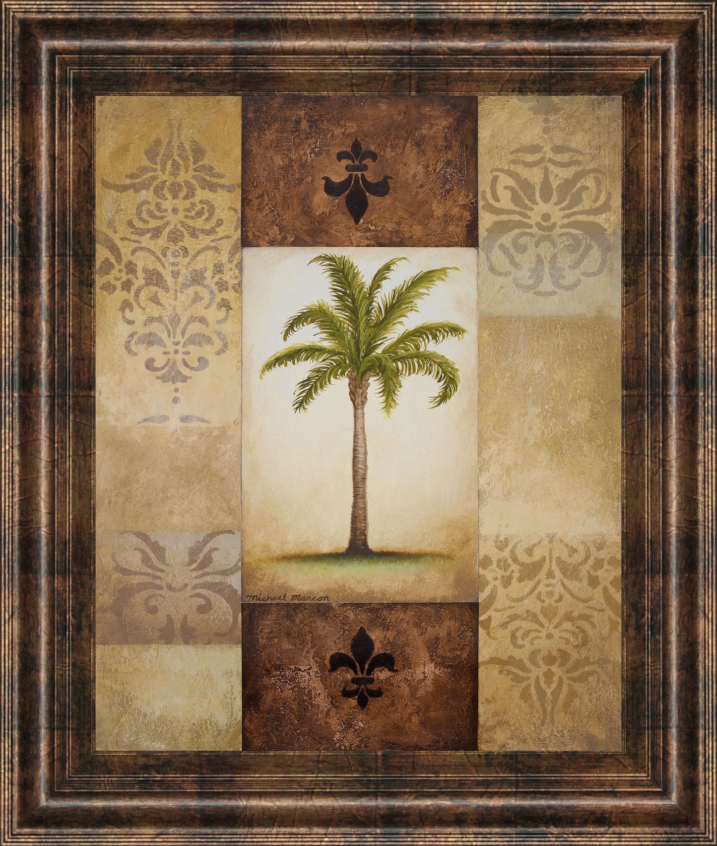 Fantasy Palm I By Michael Marcon - Framed Print Wall Art - Green Classy Art