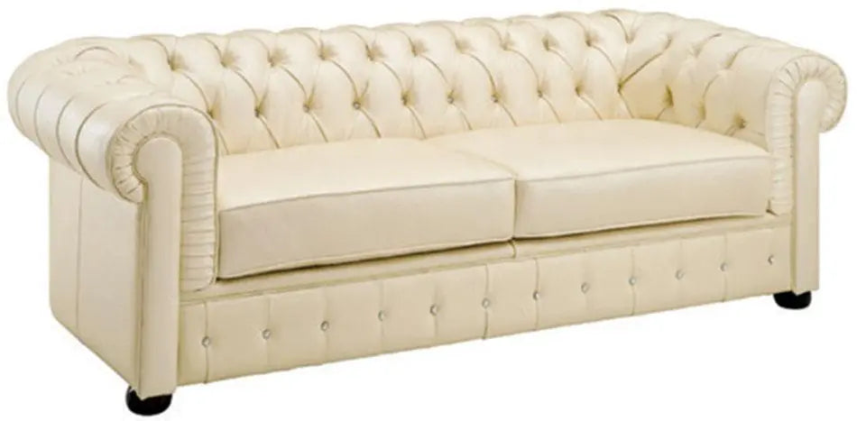 258 Contemporary Sofa and Loveseat in Ivory Color by ESF Furniture ESF Furniture