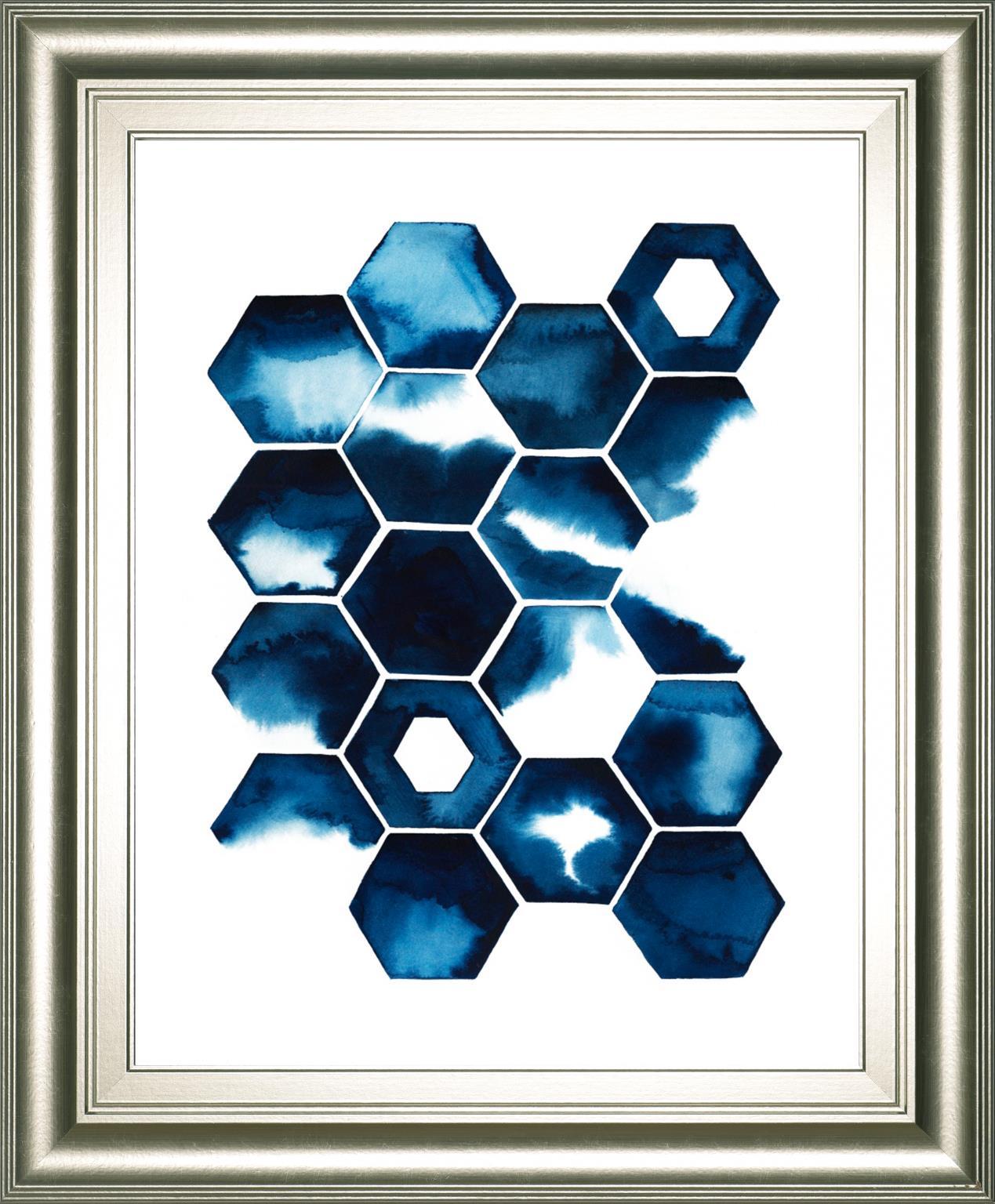 22x26 Stormy Geometry II By Grace Popp - Blue Classy Art