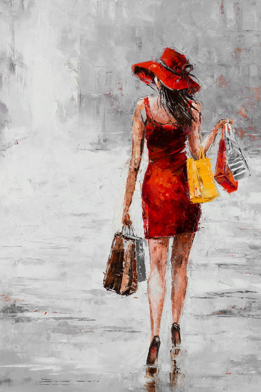 City Shopping II By Jolanta Kowalik - Red Classy Art