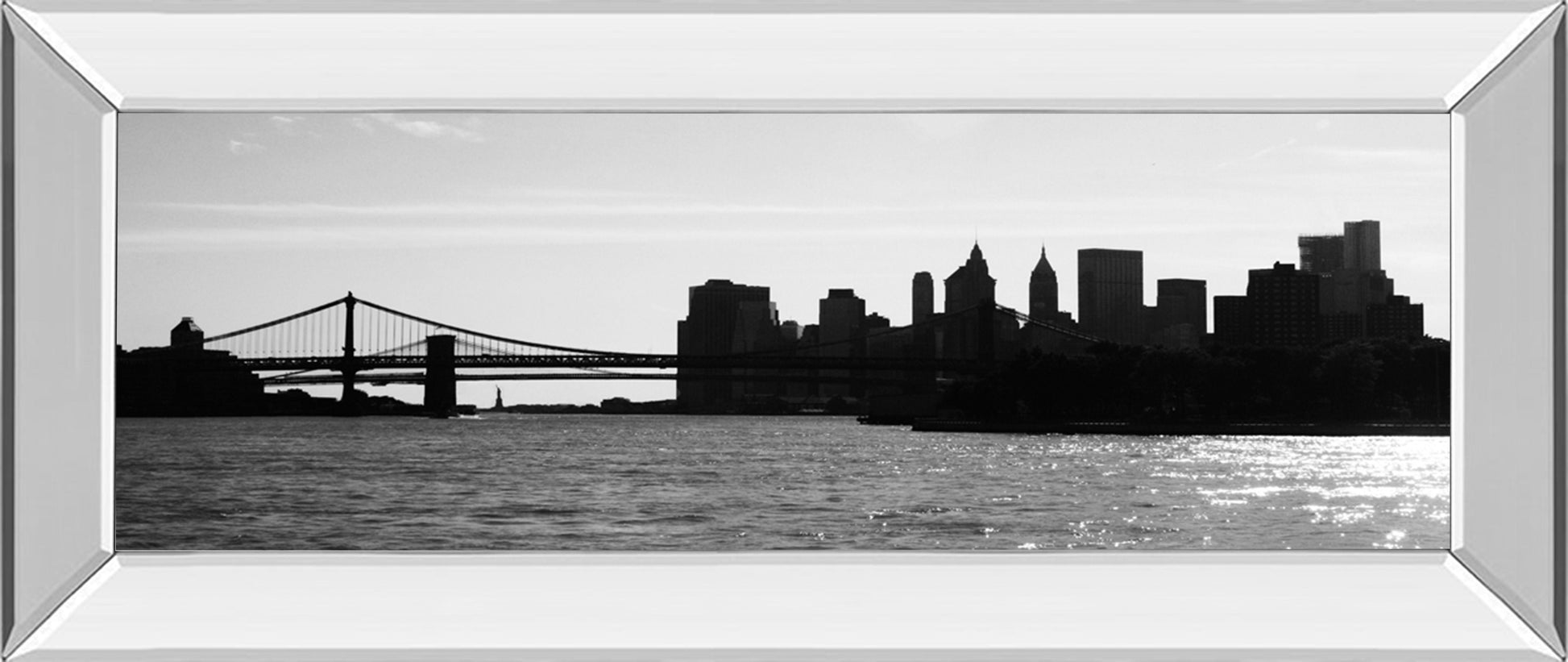 Ny Scenes I By Jeff Pica - Mirror Framed Print Wall Art - Black Classy Art