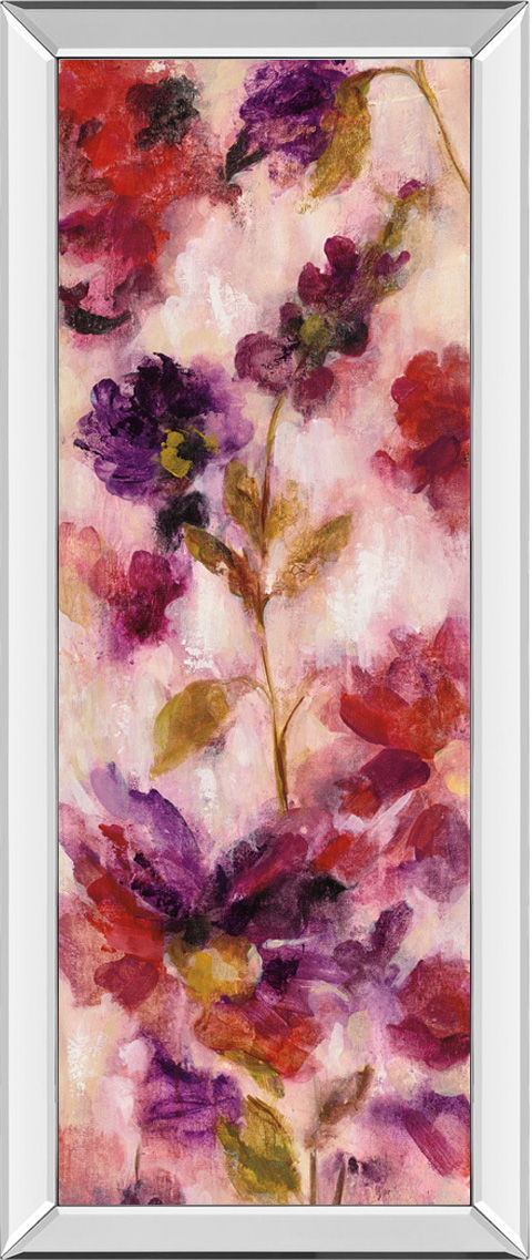 Exuberant Florals III By Silvia Vassileva - Mirrored Frame Wall Art - Pink Classy Art