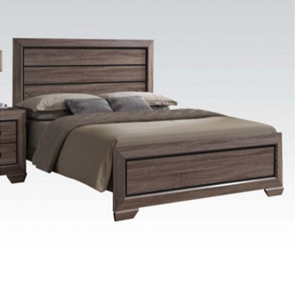 Acme Lyndon Queen Panel Bed in Weathered Gray Grain 26020Q ACME East