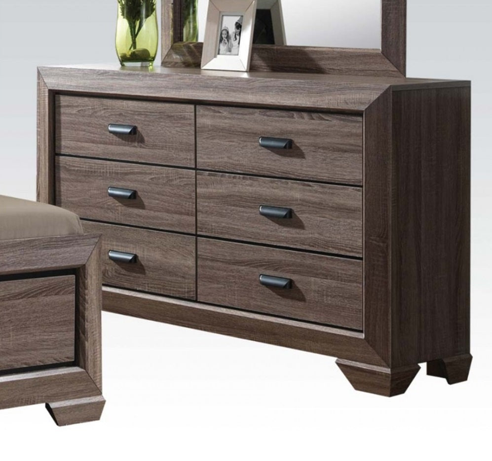 Acme Lyndon Drawer Dresser in Weathered Gray Grain 26025 ACME East