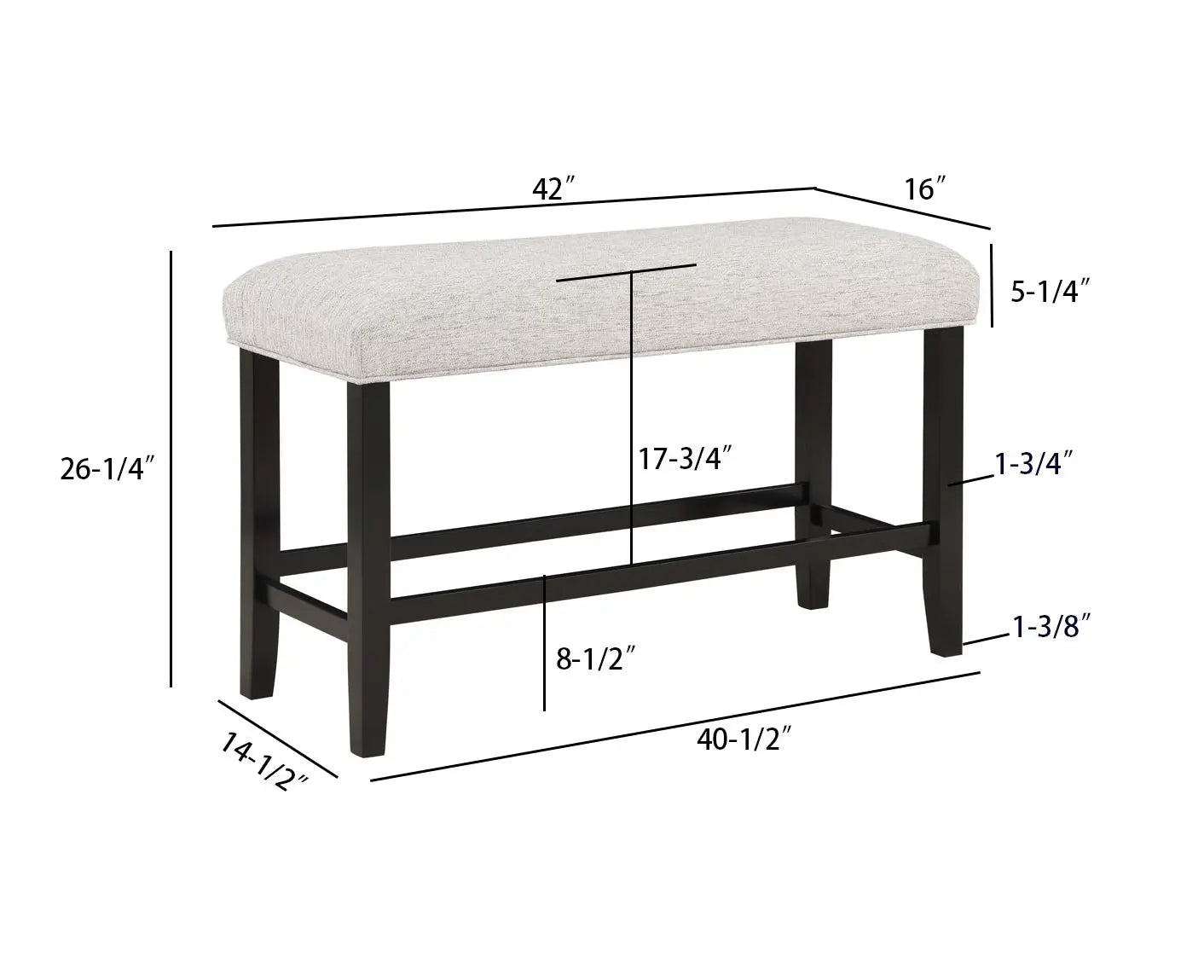 Dary Counter Height Dining Bench Crown Mark