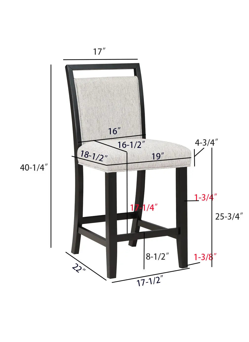 Dary Counter Height Dining Chair, Set of 2 Crown Mark