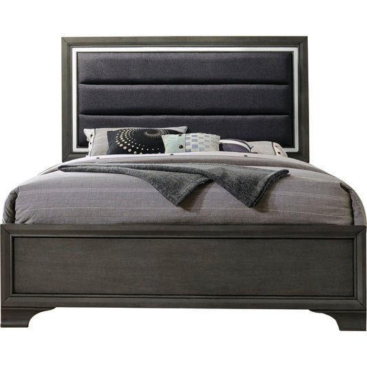 Acme Furniture Carine II Queen Panel Bed in Gray 26260Q ACME East