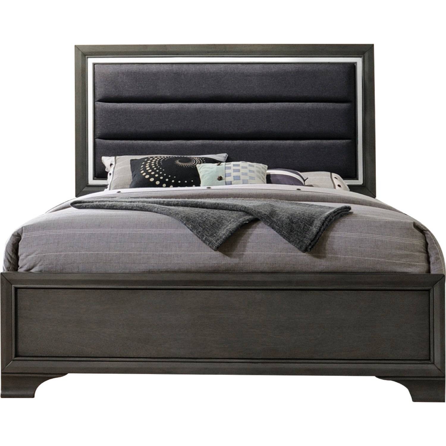 Acme Furniture Carine II King Panel Bed in Gray 26257EK ACME East