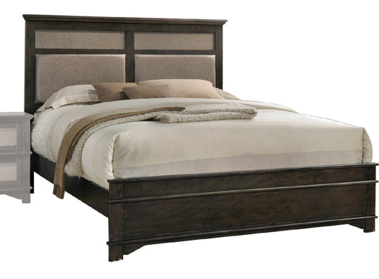 Acme Furniture Anatole Queen Panel Bed in Copper PU and Dark Walnut 26280Q ACME East