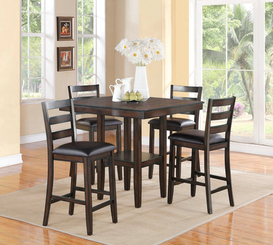 Tahoe Brown 5-Piece Counter Height Dining Set Crown Mark