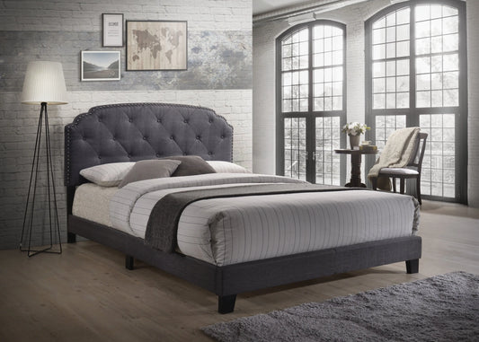 Tradilla Gray Fabric Queen Bed ACME East