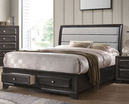 Acme Furniture Soteris Queen Sleigh Storage Bed in Gray 26540Q ACME East