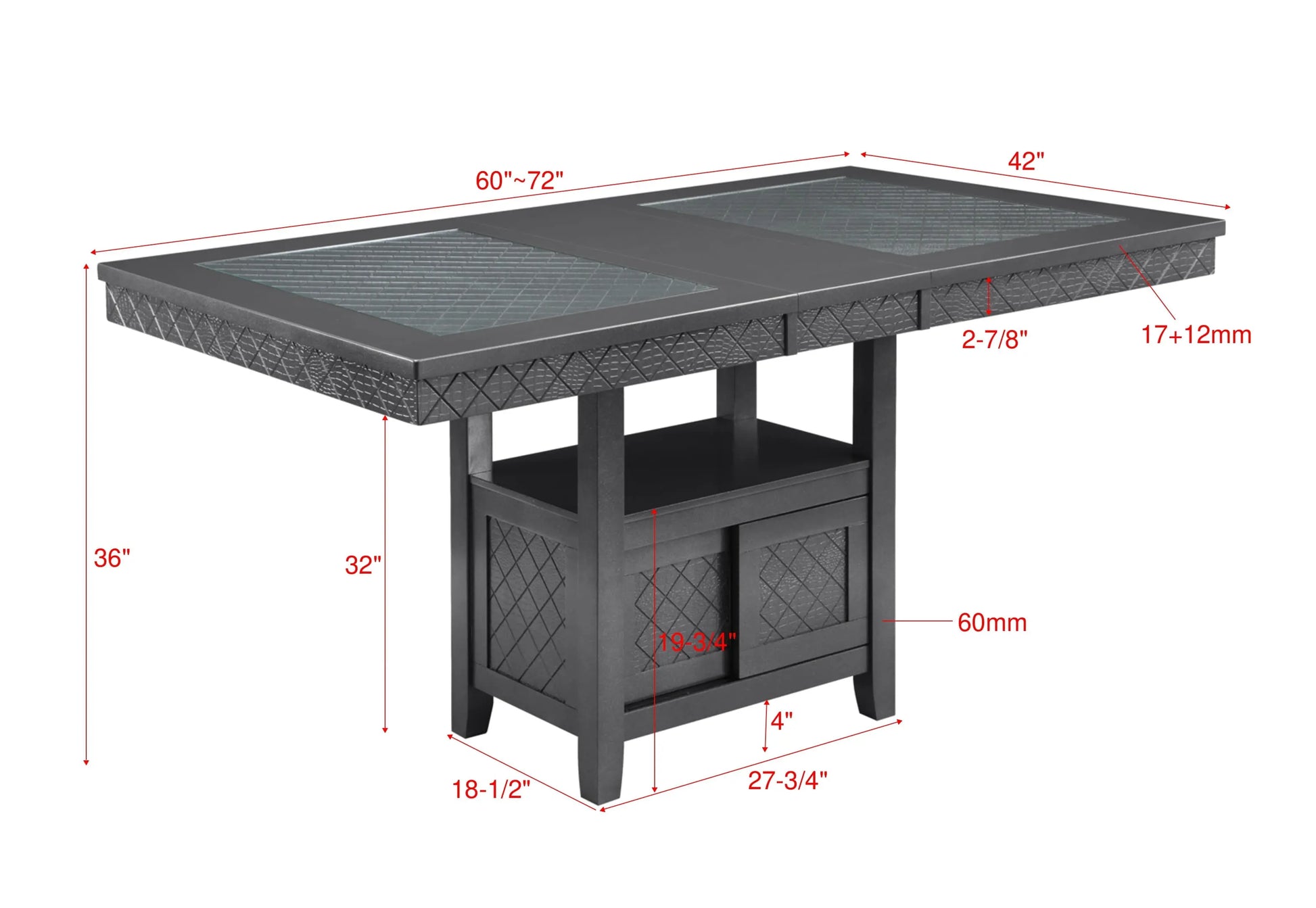 Bankston Gray Counter Height Dining Set Crown Mark