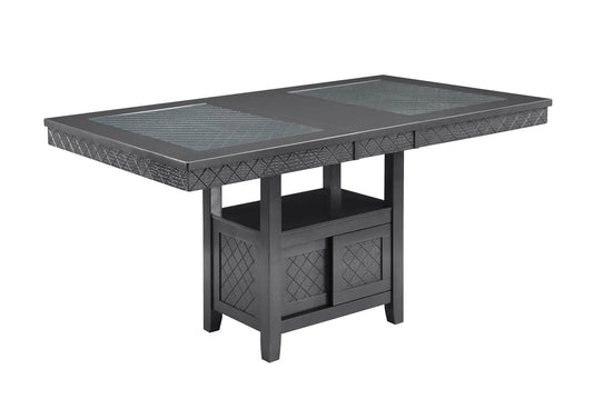 Bankston Gray Counter Height Table Crown Mark