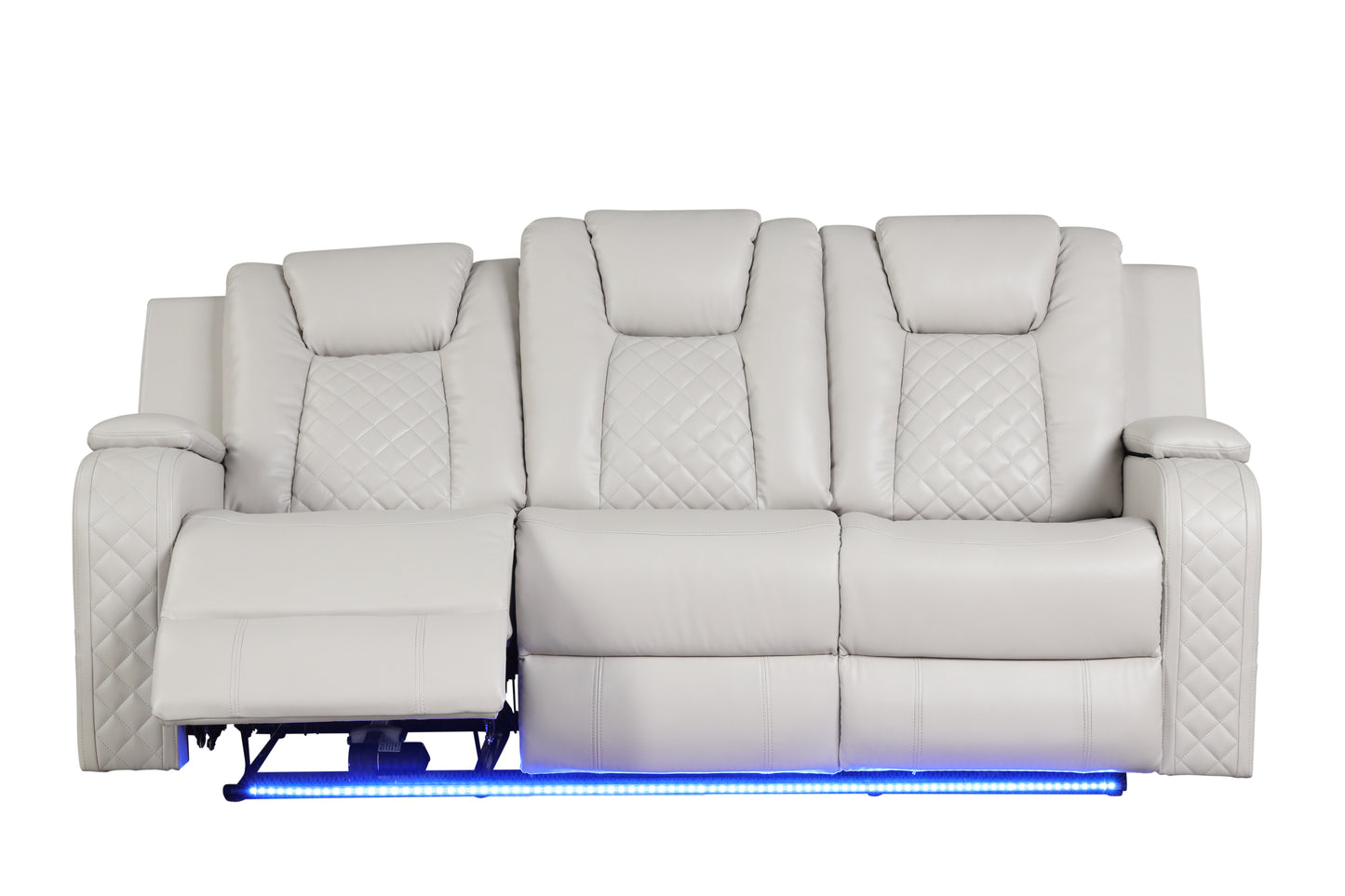 Benz LED & Power Recliner 2 PC Made With Faux Leather in Ice House to Home Furnishings LLC