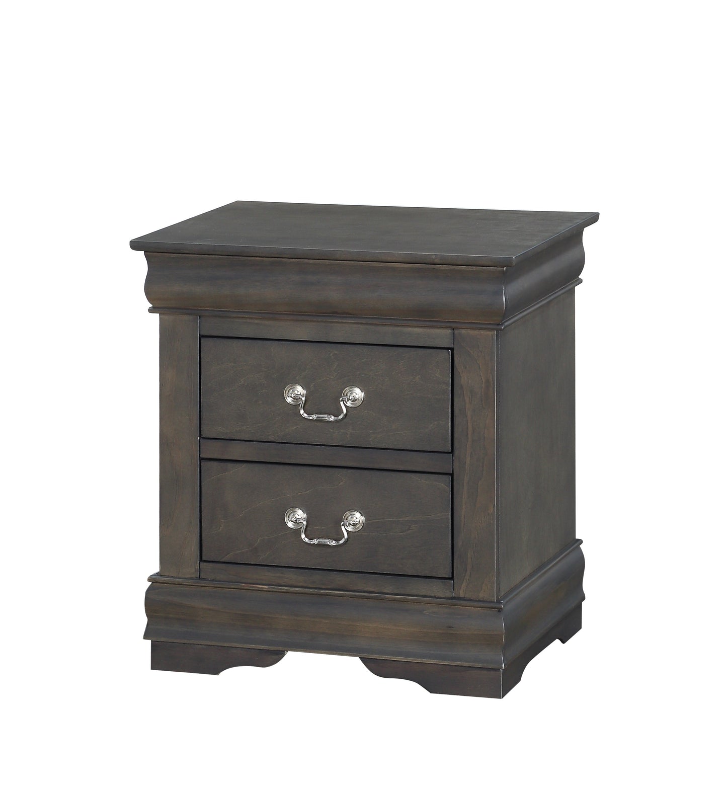 Louis Philippe Dark Gray Nightstand ACME East