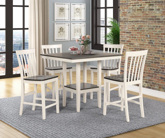 Broody White/Gray 5-Piece Counter Height Dining Set Crown Mark