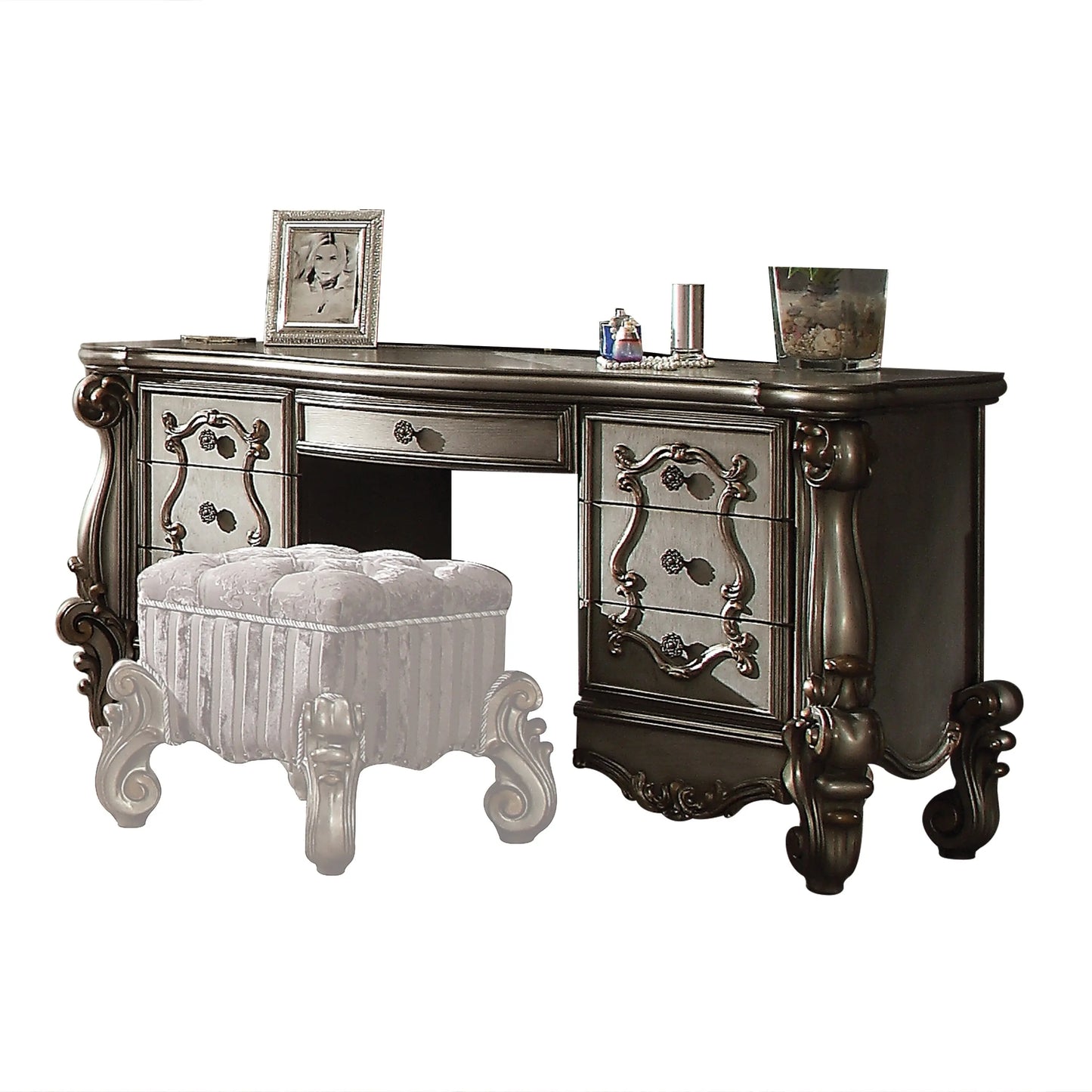 Versailles Antique Platinum Vanity Desk ACME East