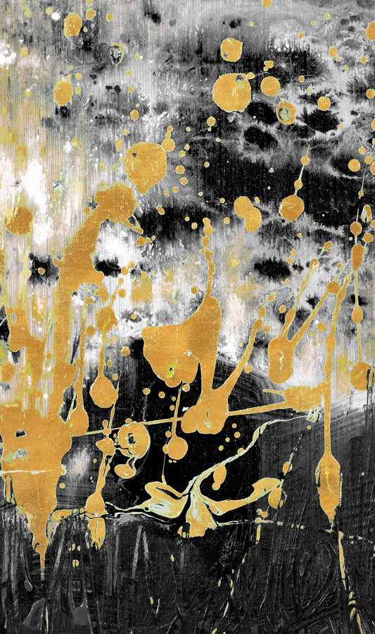 Gold Reflections By Andy Beauchamp - Dark Gray Classy Art