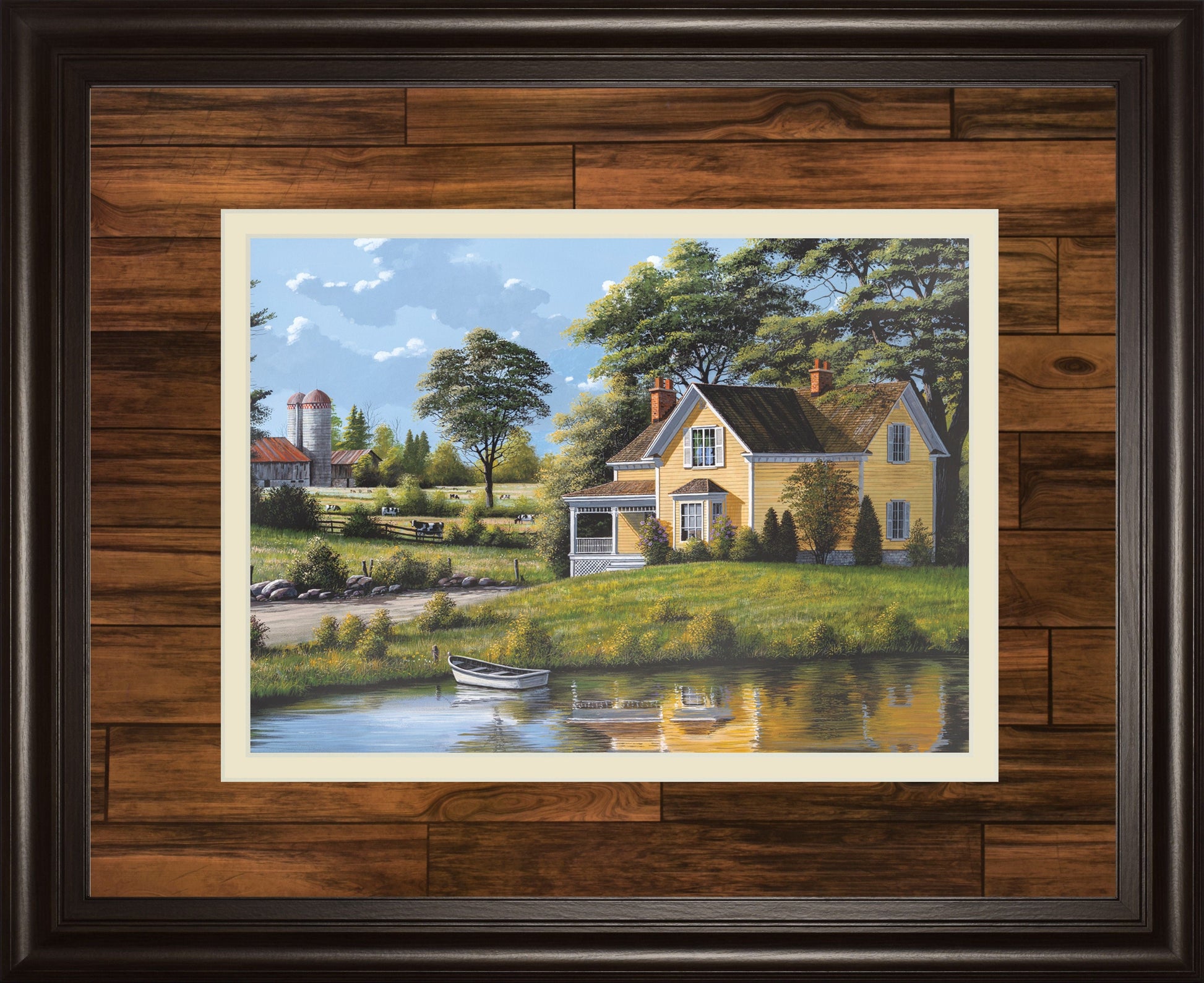 Yellow House By Saunders - Framed Print Wall Art - Green Classy Art