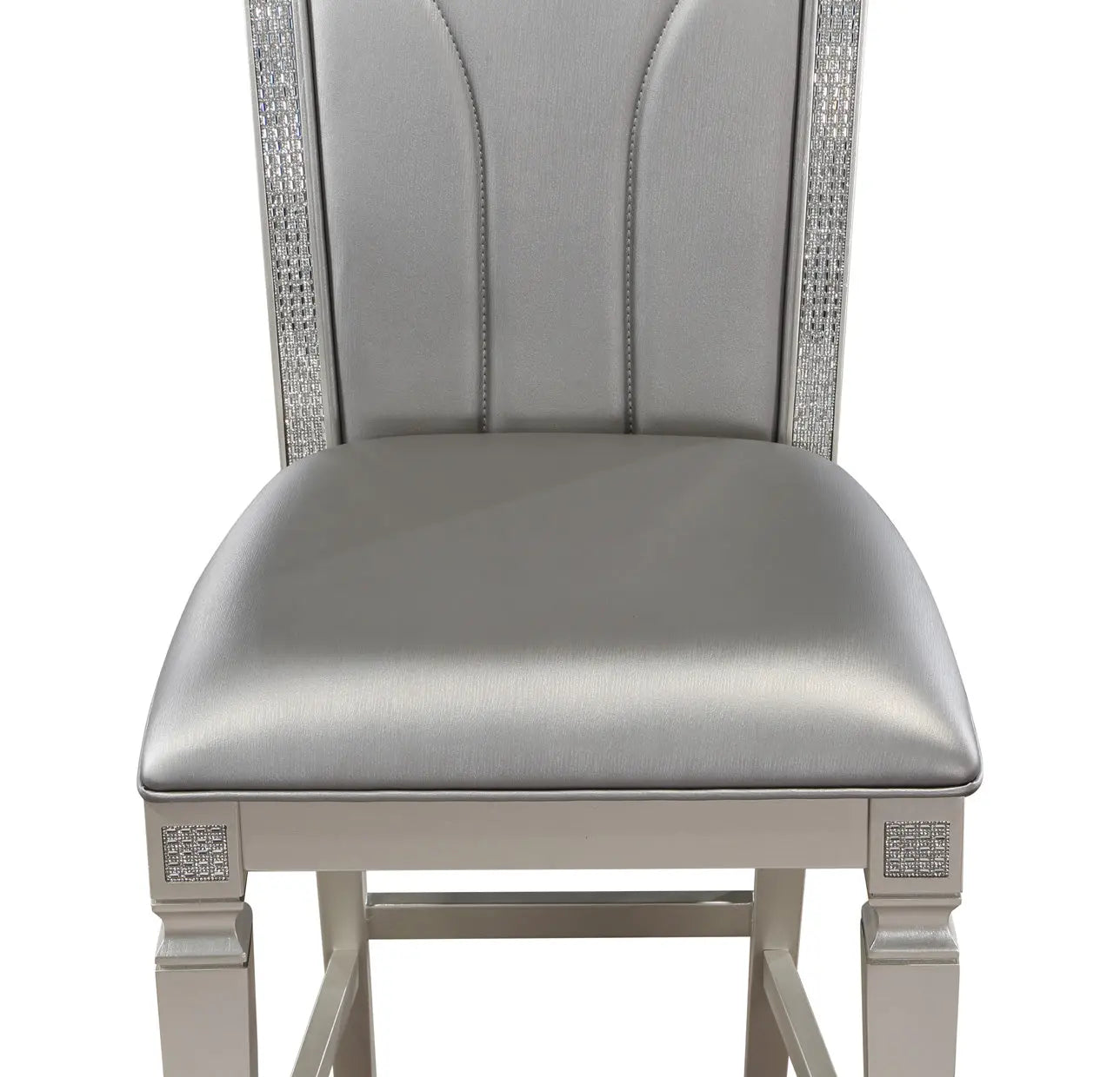 Klina Silver Champagne Counter Height Chair, Set of 2 Crown Mark